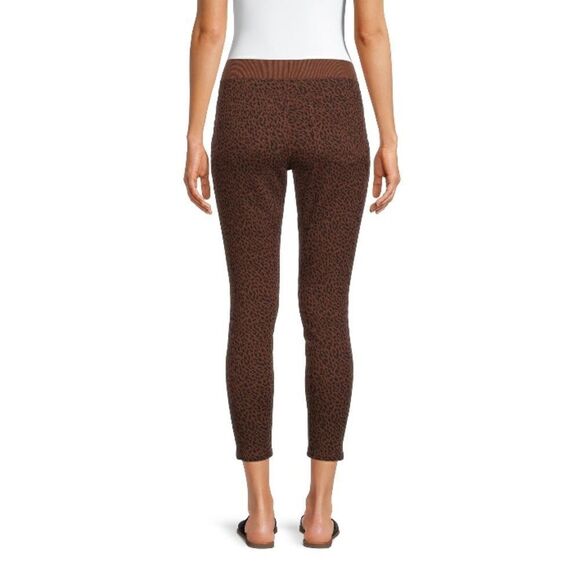 Leopard Print Mid Rise Rib Waistband Jeggings Pants 2-Pack Size M - Picture 7 of 7
